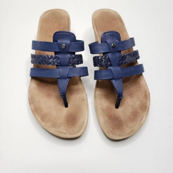 UGG Maddie Blue Braided Wedge Heel Sandals Size 7.5 - Picture 2 of 9
